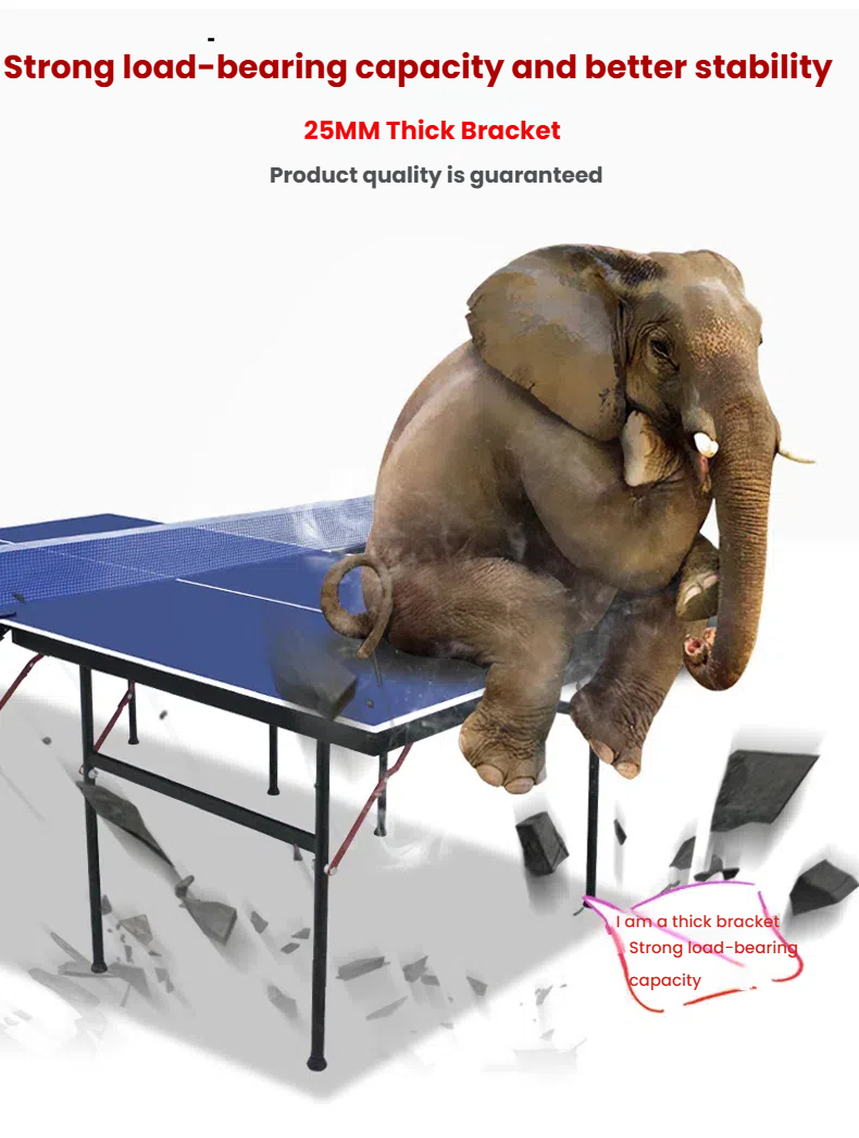 Table Tennis Folding Table - Meja Tenis Lipat Ukuran Kecil Portabel