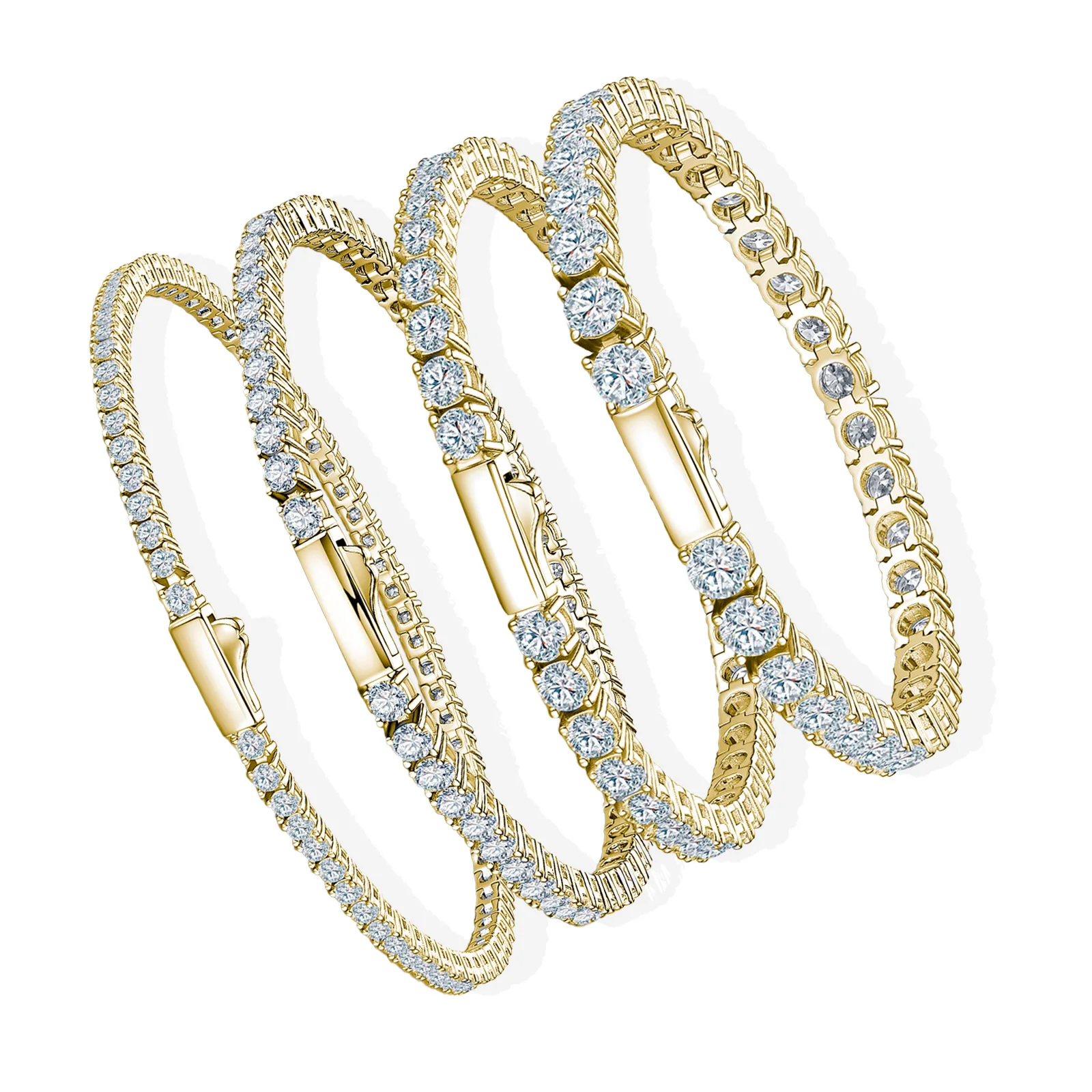 Table Tennis Daily - Gelang Tenis Moissanite 2mm-5mm Unisex Berlapis